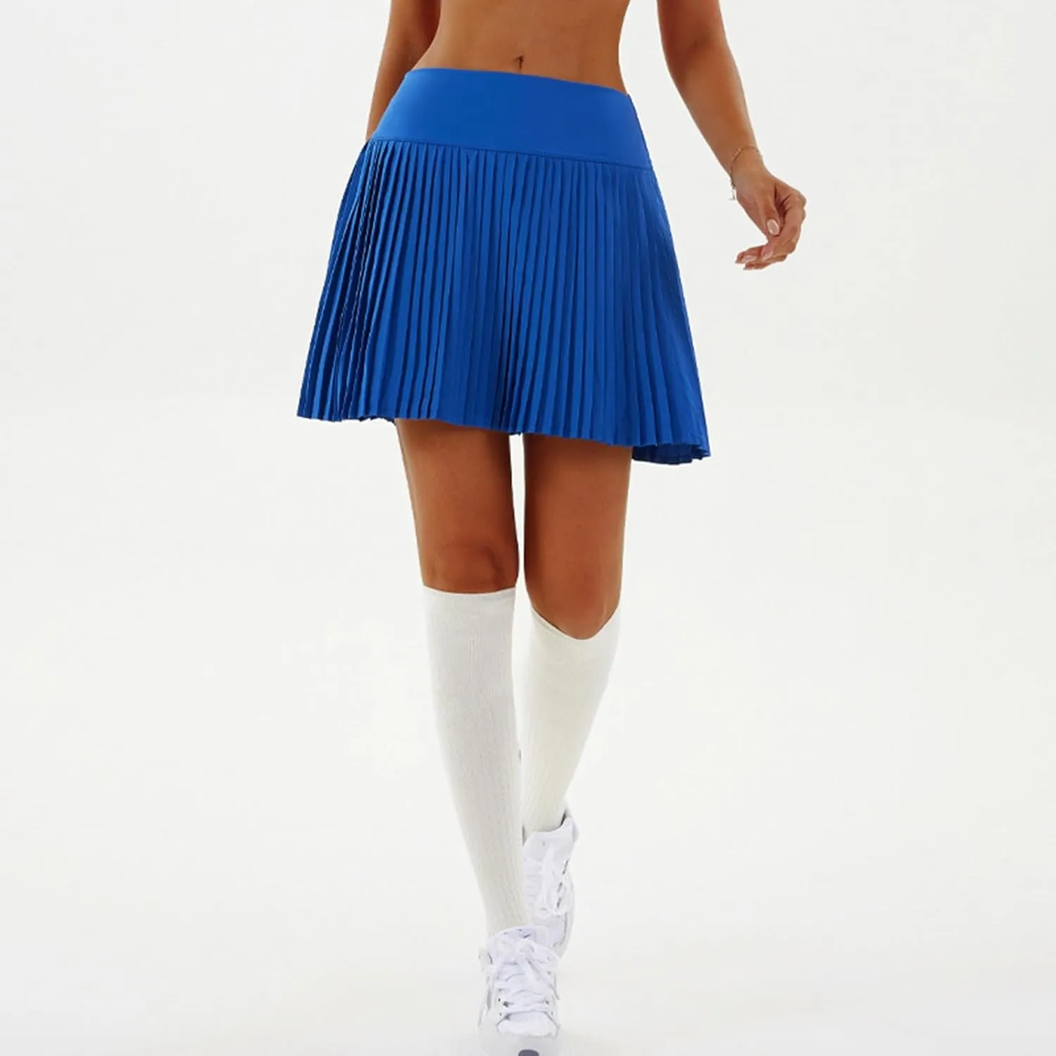 2 in 1 Tennis Skorts for Women Pleated Athletic Skirts with Shorts Pockets High Waist Running Workout Golf Skirt