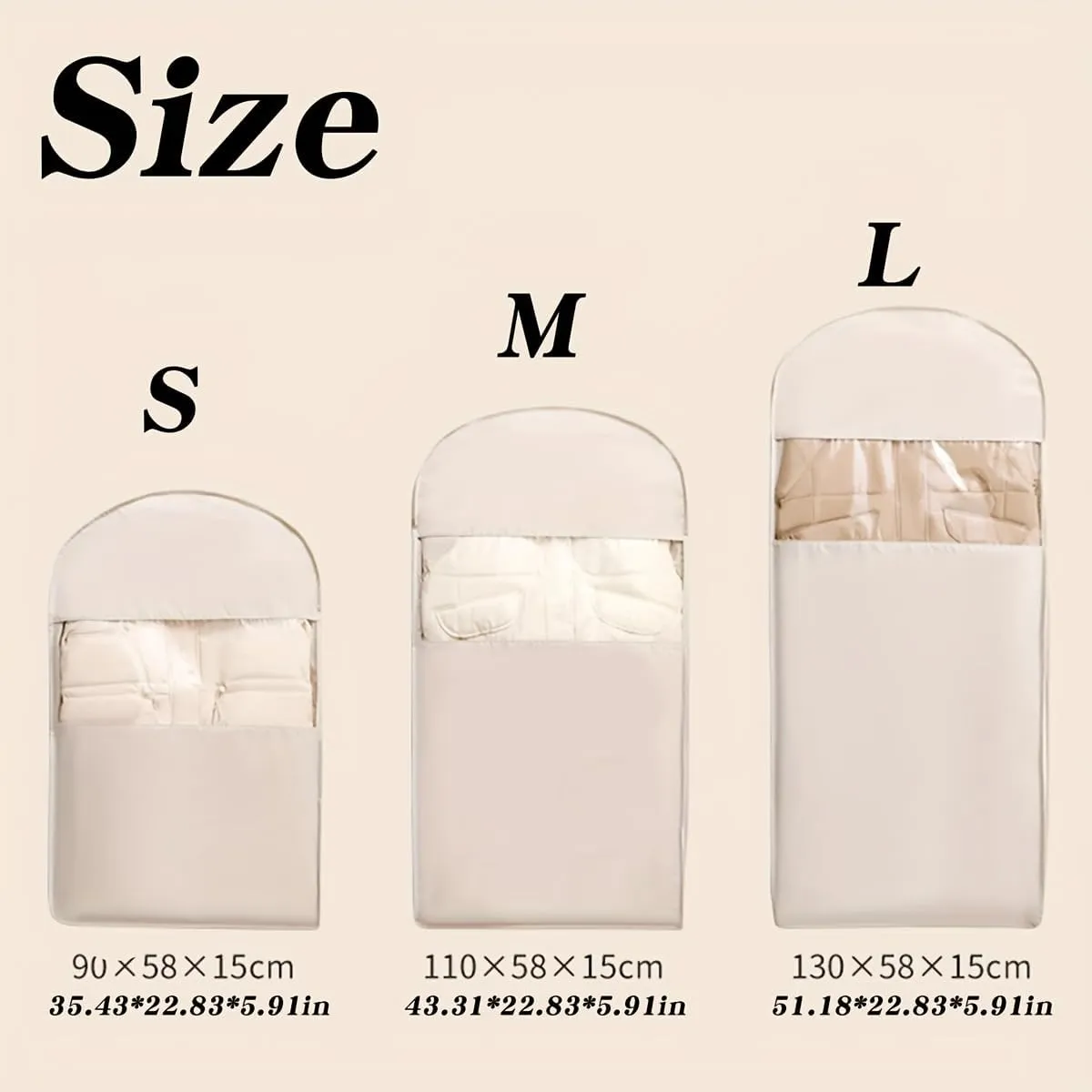 2 Pcs Space Saving Hanging Garment Bag with Self Compression Zipper Dust Cover Bags for Down Coat,Garment Bags for Hanging Clothes for Closet Storage (Pink,M)