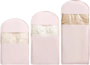 2025 Space Saving Hanging Garment Bag with Self Compression Zipper, Clothes Dust Covers, Protects Clothes from Wrinkles Pink