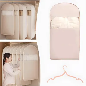 2025 Space Saving Hanging Garment Bag With Self Compression Zipper&Adjustable Clothes Hanger, Compress By 40%, Visual Window, Protect Your Clothes From Wrinkles,Dust,Pet Hair&Moisture (Pink,M)
