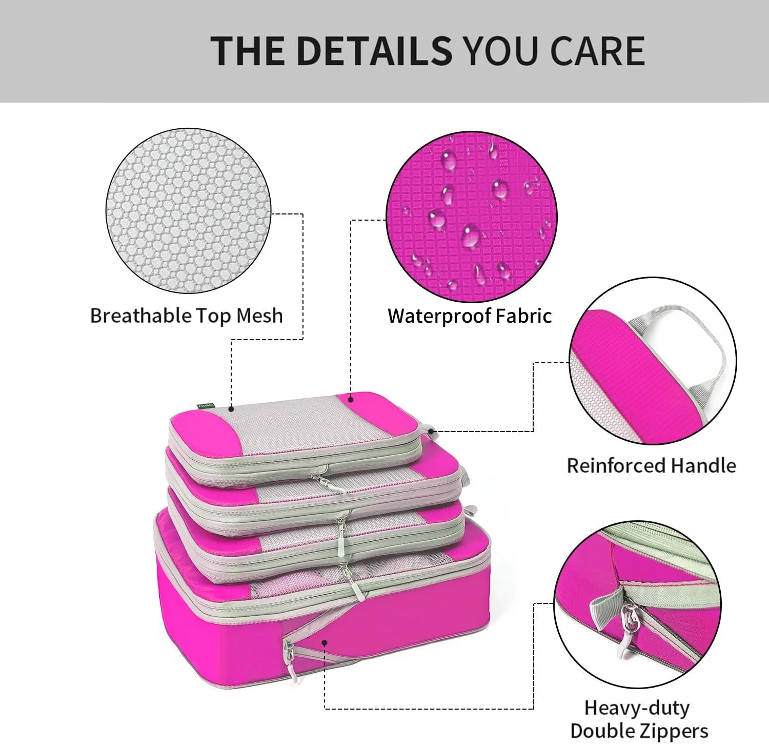 4 Packs Compression Packing Cubes for Travel, Luggage Organizer Bags, Carry on Suitcase Cubes, Travel Essentials