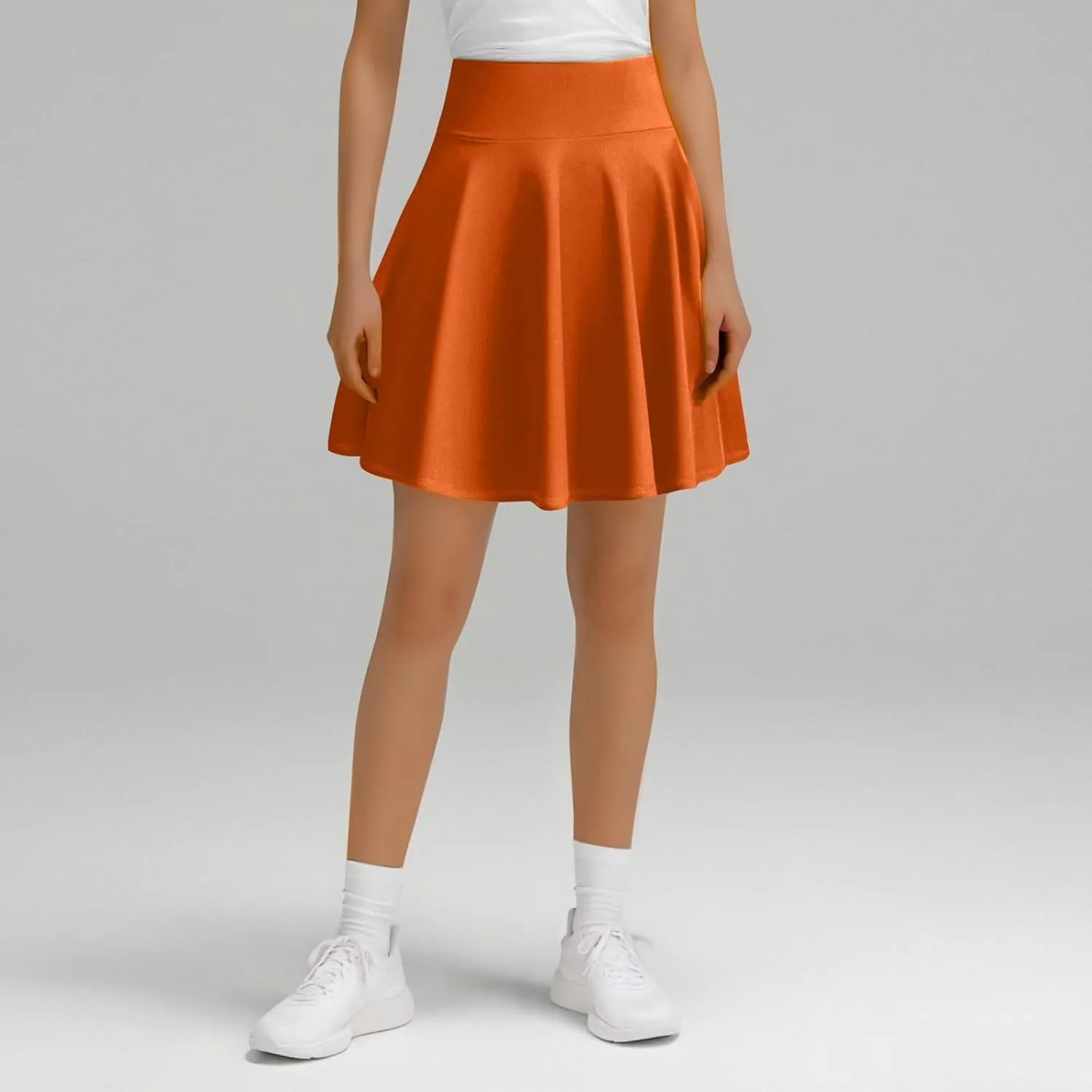 A Line Midi Skirt for Women Versatile 45CM Pleated Half Skirt Fashionable Flared Dress Skirt Non See ThroughDesign