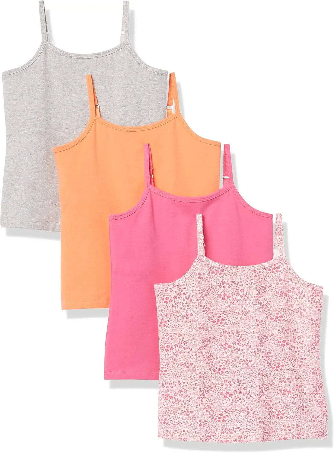 Amazon Essentials Girls and Toddlers' Shelf Layering Camisole, Pack of 4
