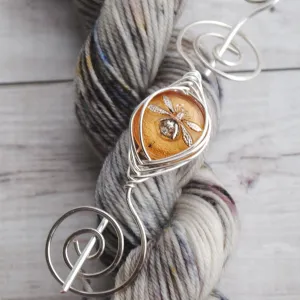 Amber Dragonfly Shawl Pin- Noteworthy Czech Glass - Limited Edition