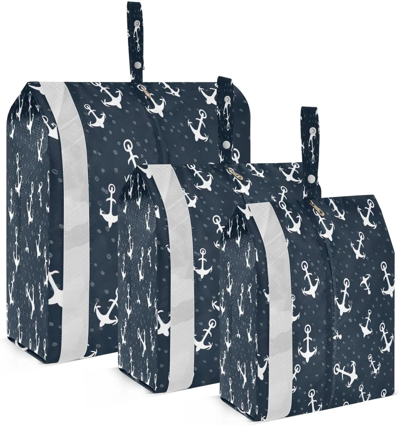 Anchor Dark Blue Packing Cubes for Travel 3 Set Large Packing Cubes Luggage Accessories for Vacation Clothes