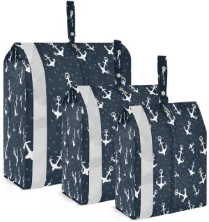 Anchor Dark Blue Packing Cubes for Travel 3 Set Large Packing Cubes Luggage Accessories for Vacation Clothes