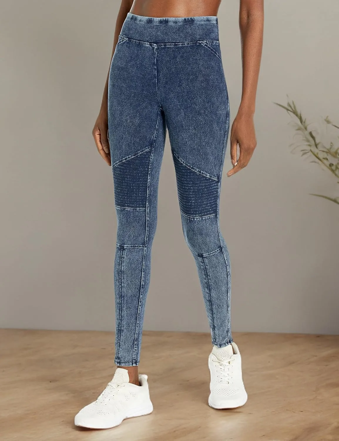 Andrew Marc Women's High Waist Faux Denim Full Length Legging, Regular and Plus Sizes