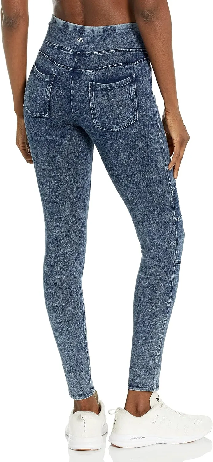 Andrew Marc Women's High Waist Faux Denim Full Length Legging, Regular and Plus Sizes