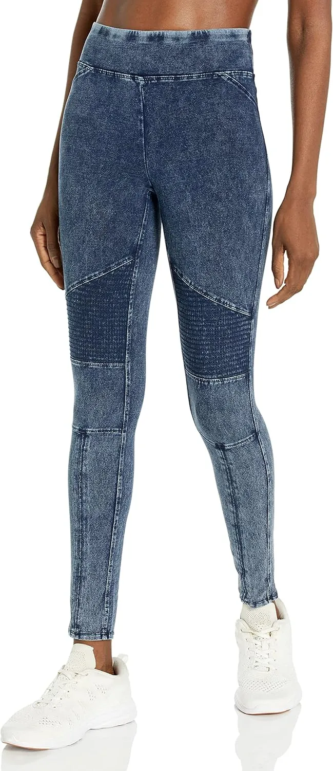 Andrew Marc Women's High Waist Faux Denim Full Length Legging, Regular and Plus Sizes