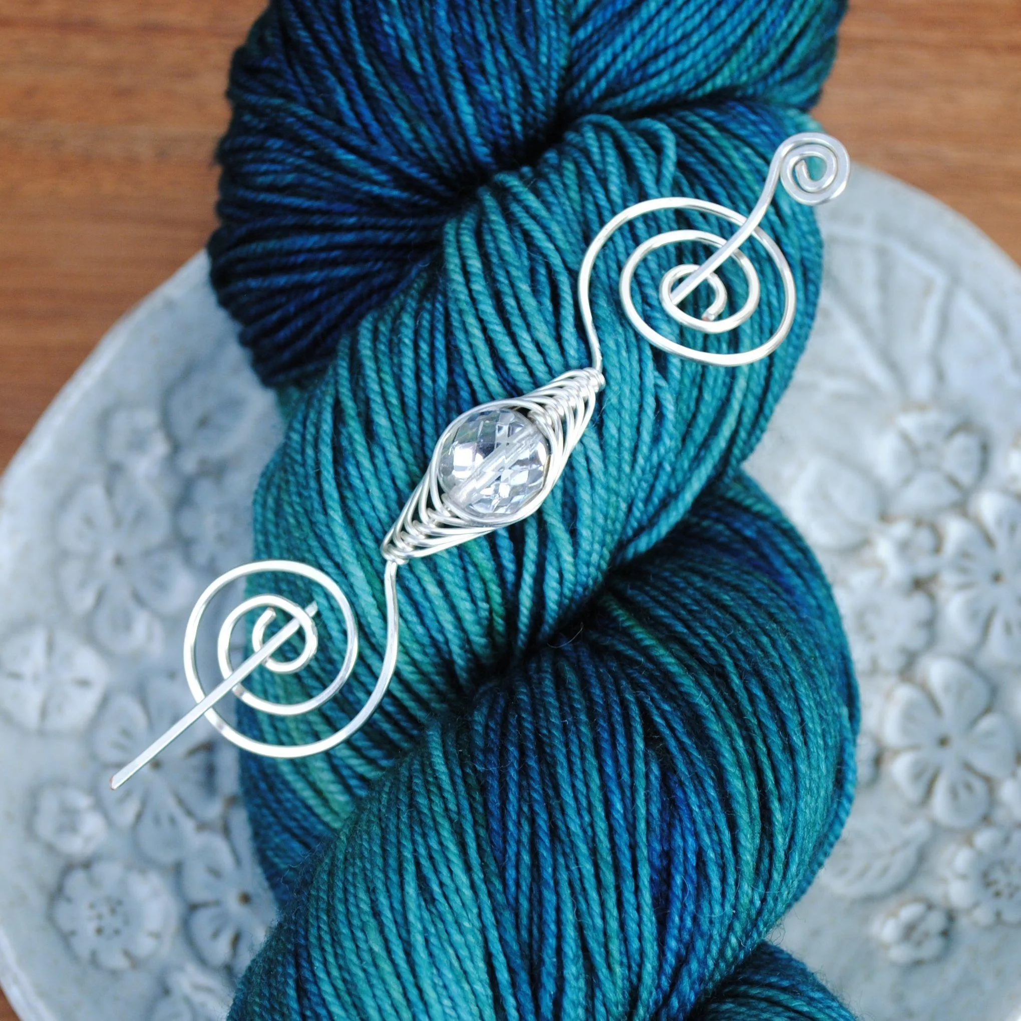 April Birthstone Shawl Pin - Noteworthy Birthstone Silver