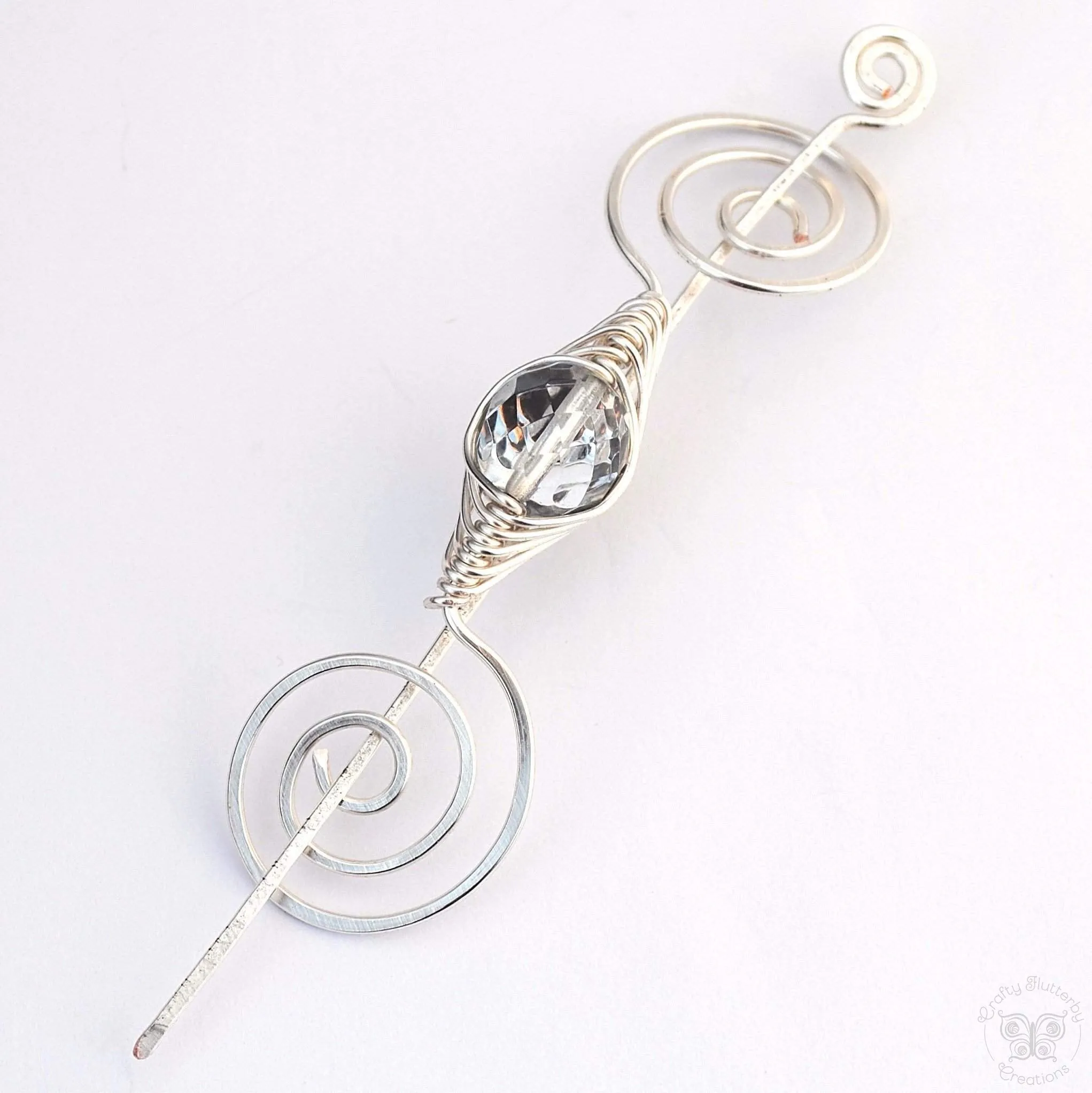 April Birthstone Shawl Pin - Noteworthy Birthstone Silver