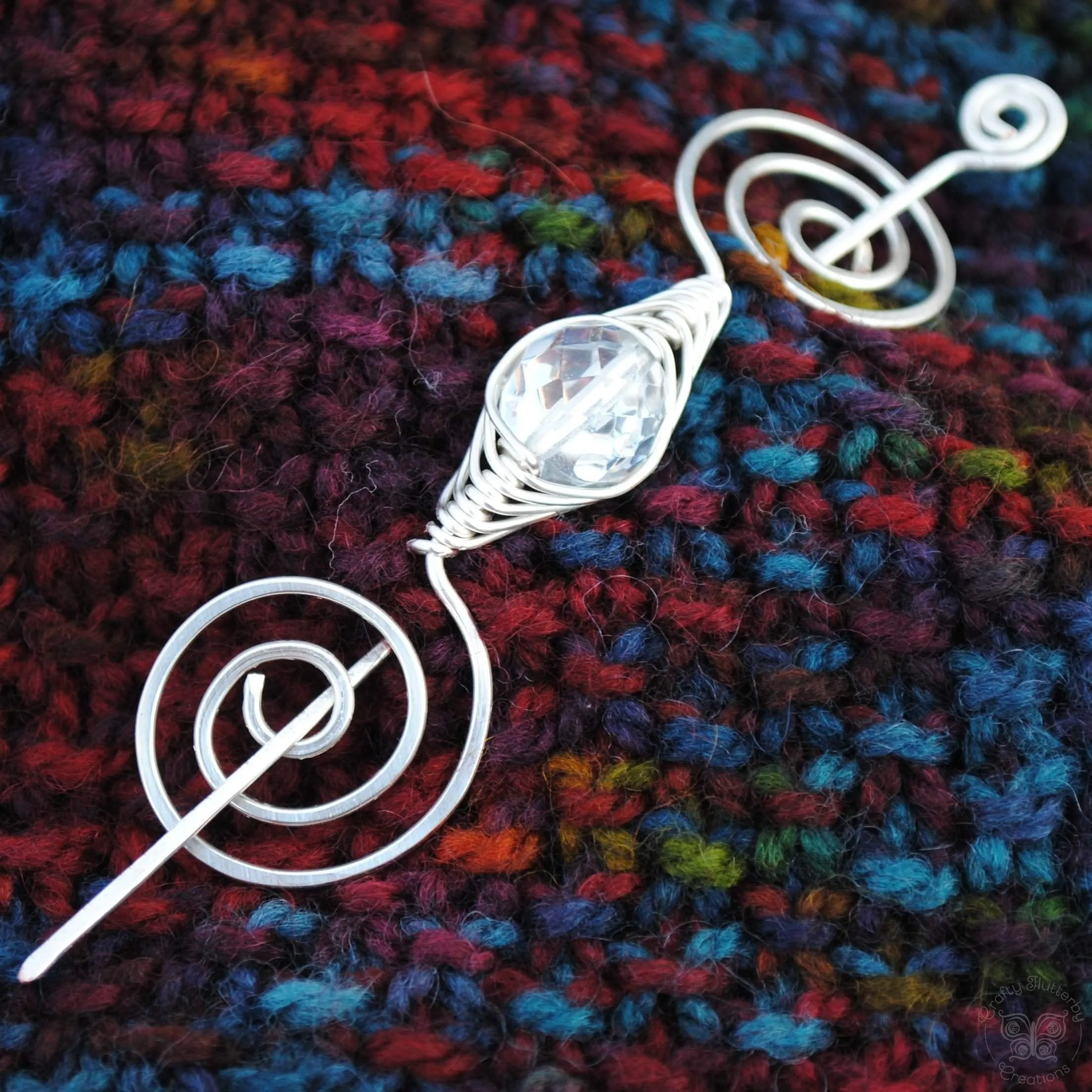 April Birthstone Shawl Pin - Noteworthy Birthstone Silver