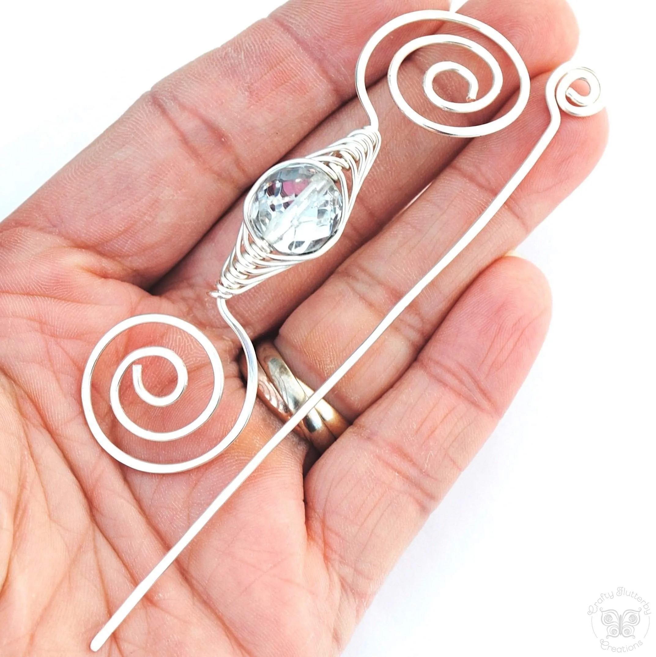 April Birthstone Shawl Pin - Noteworthy Birthstone Silver