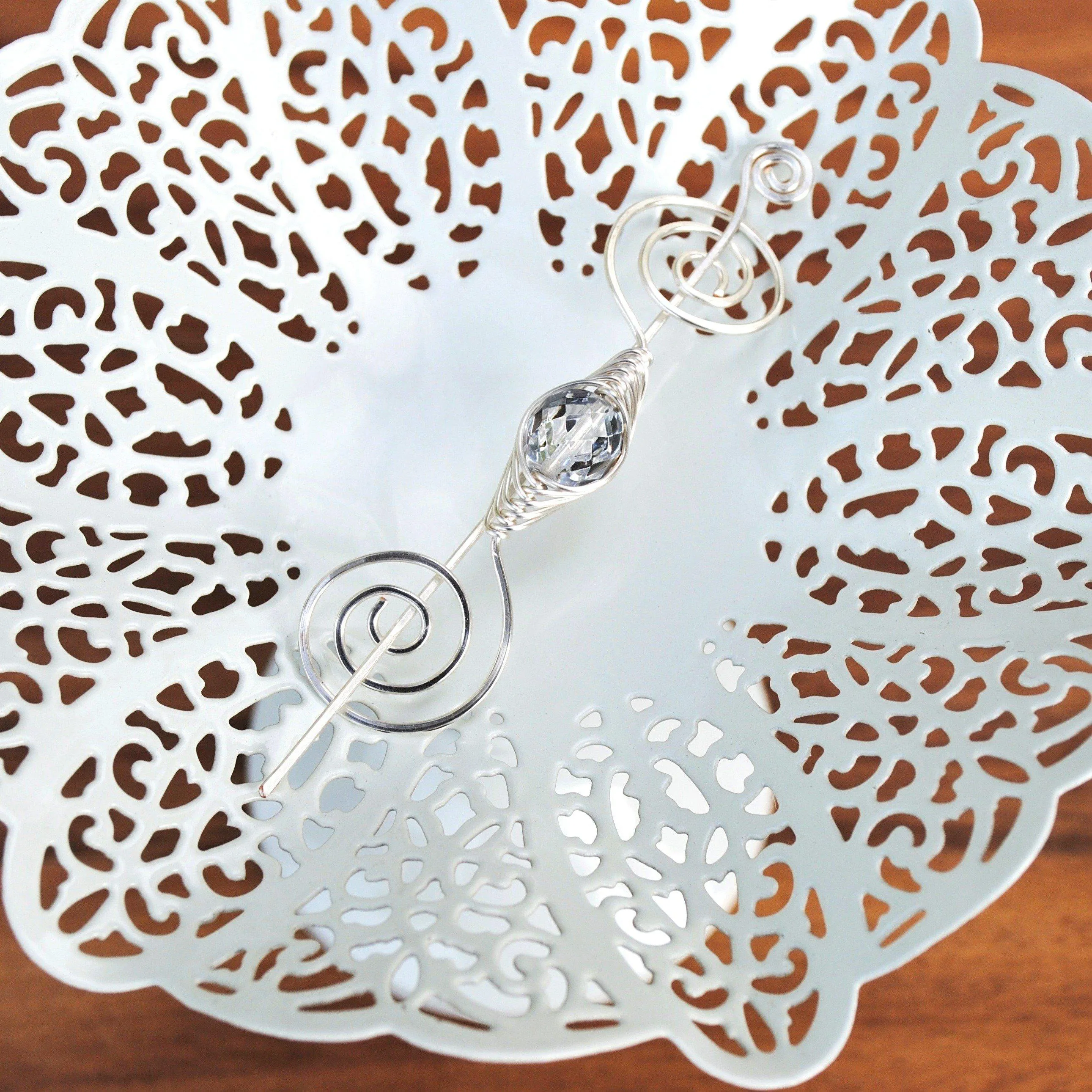 April Birthstone Shawl Pin - Noteworthy Birthstone Silver