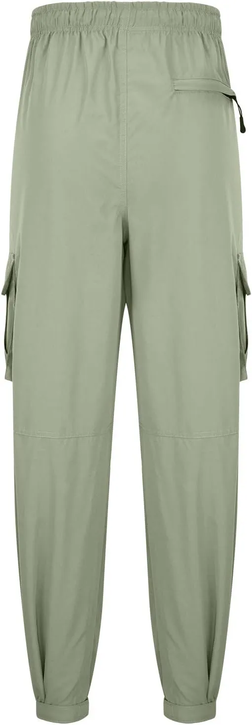 Aymnlox Cargo Pants for Men Baggy Big and Tall Linen Drawstring Sweatpants Casual Hiking Jogger Athletic Straight Pant Pocket