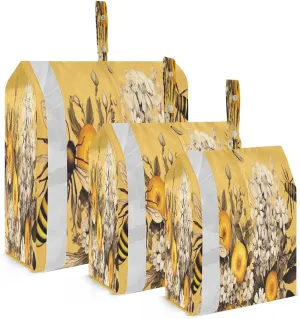 Bee Flowers Packing Cubes for Travel 3 Set Compression Travel Cubes Luggage Packing Organizers for Suitcases