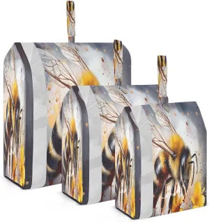 Bee Yellow Flowers Packing Cubes for Travel 3 Set Luggage Packing Cubes Luggage Organizers for Suitcase