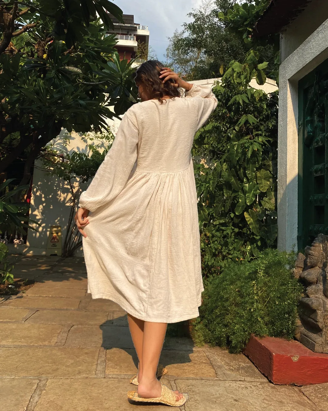 Blossom Angrakha Handwoven Kala Cotton Dress