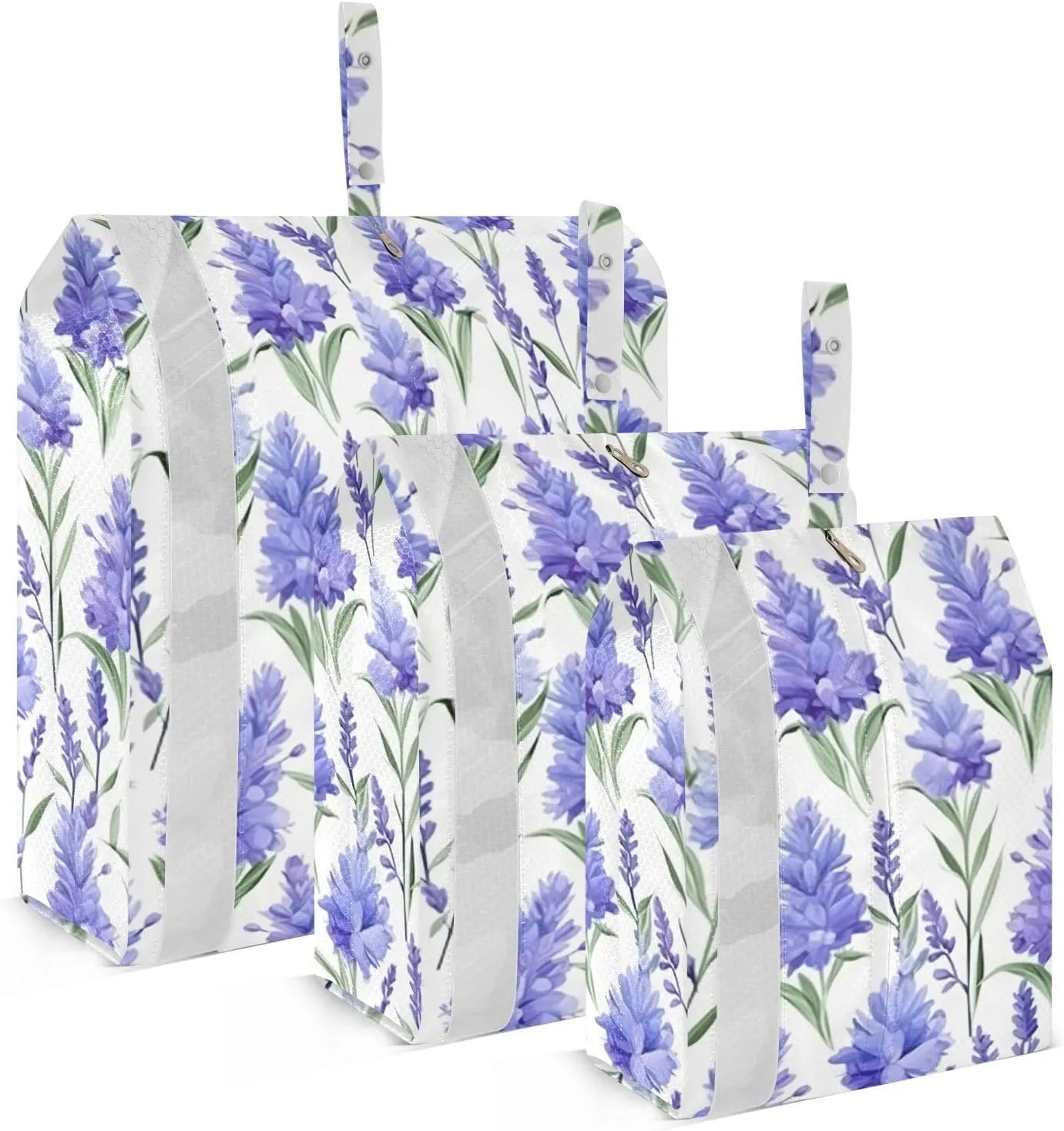 Blue Lavender Flowers Packing Cubes for Travel 3 Set Packing Cubes Large Luggage Organizer Bags for Luggage