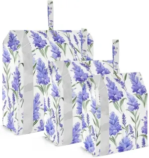Blue Lavender Flowers Packing Cubes for Travel 3 Set Packing Cubes Large Luggage Organizer Bags for Luggage