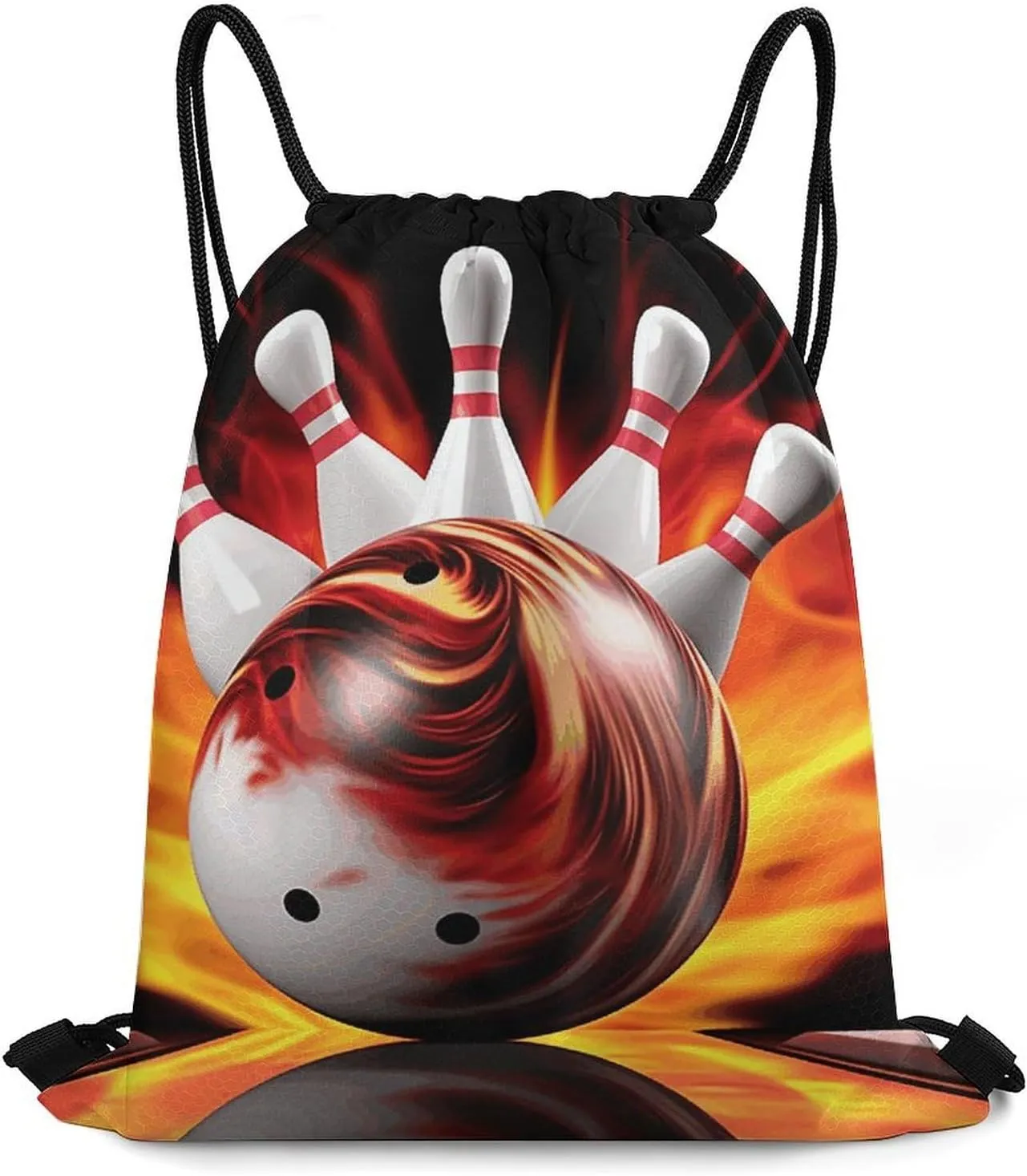 Bundle Pocket, Bowling Ball Print Drawstring Bag Gym Drawstring Bag Versatile Sports Bag Travel Drawstring Bag Gym Backpack