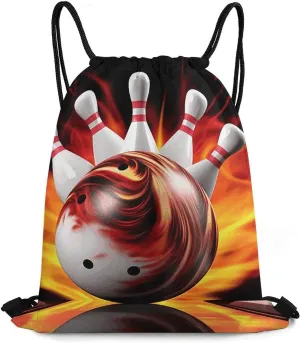 Bundle Pocket, Bowling Ball Print Drawstring Bag Gym Drawstring Bag Versatile Sports Bag Travel Drawstring Bag Gym Backpack