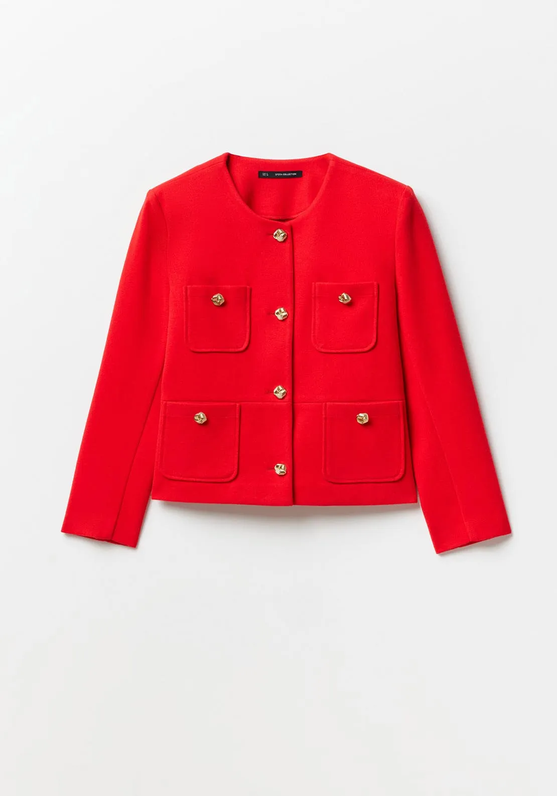 Buttons soft-touch jacket - Red