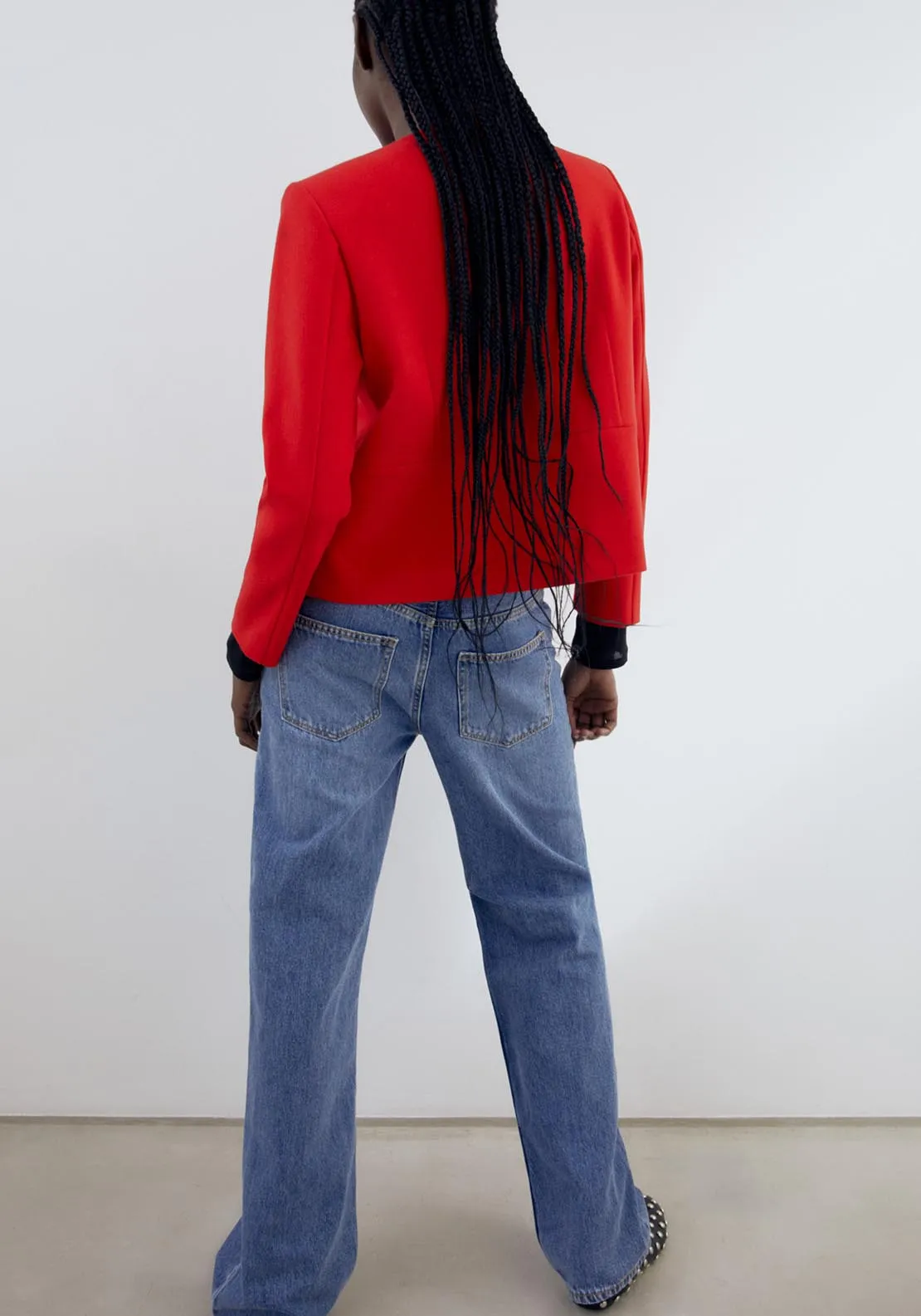 Buttons soft-touch jacket - Red
