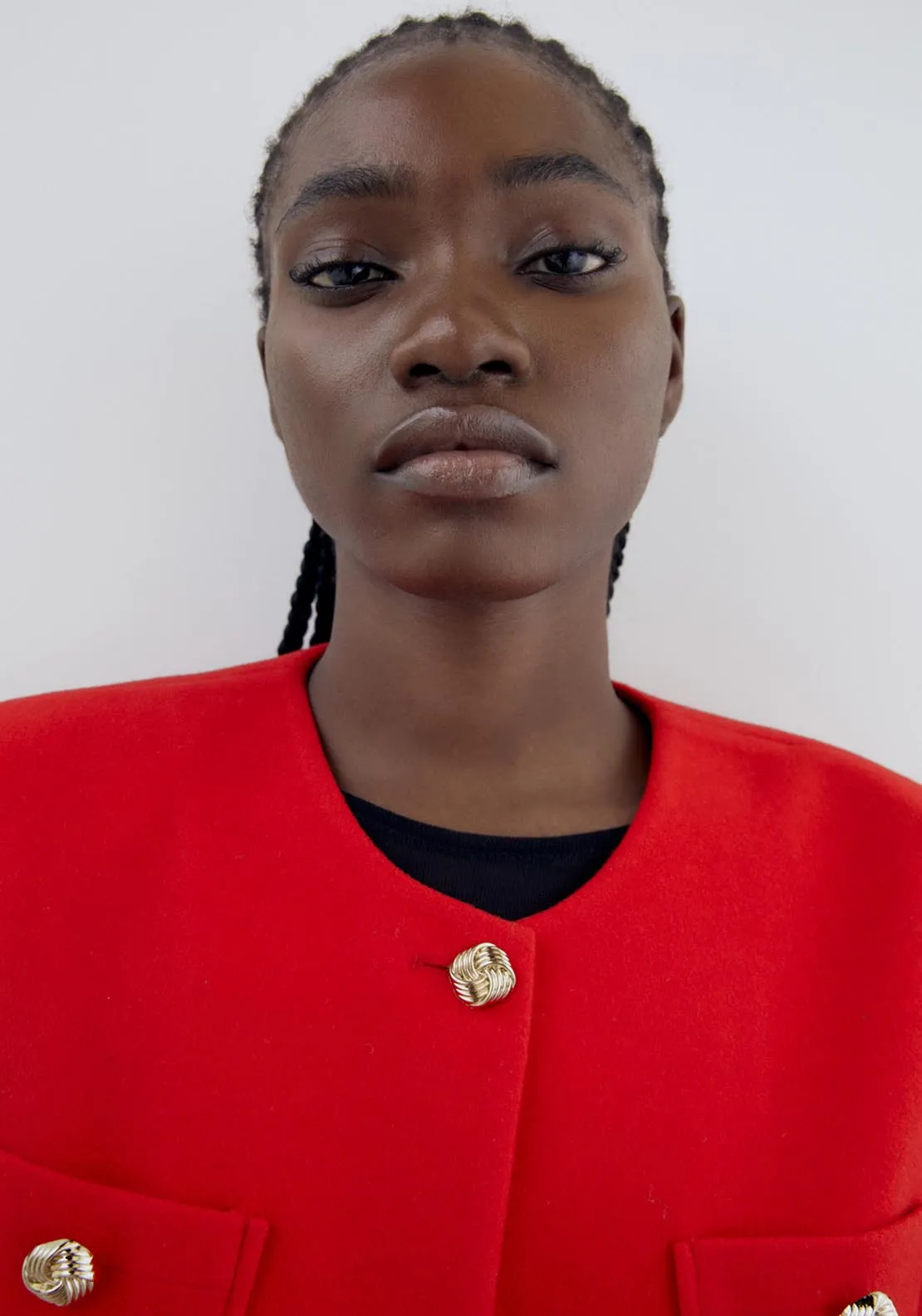 Buttons soft-touch jacket - Red