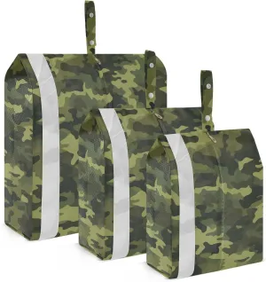 Camo Deep Green Trendy Packing Cubes for Travel 3 Set Compression Bags Suitcase Organizer for Carry On Suitcases