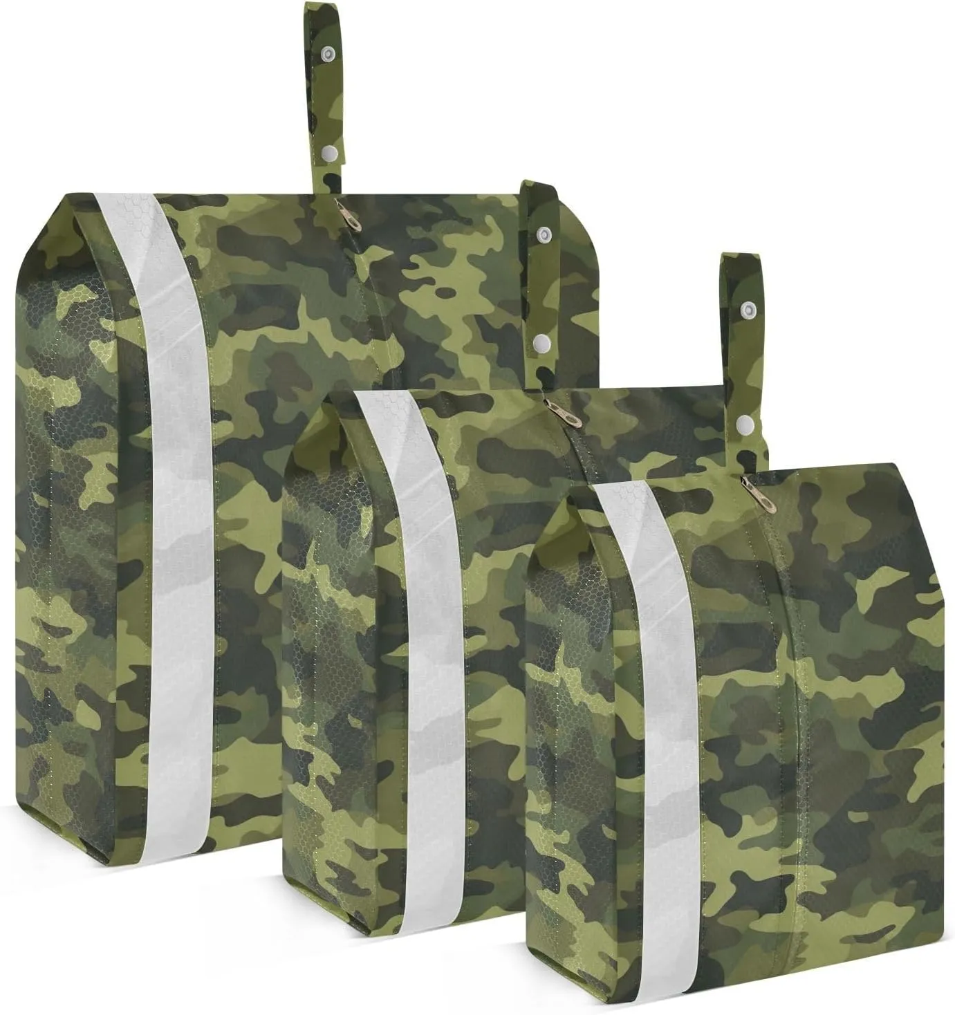 Camo Deep Green Trendy Packing Cubes for Travel 3 Set Compression Bags Suitcase Organizer for Carry On Suitcases