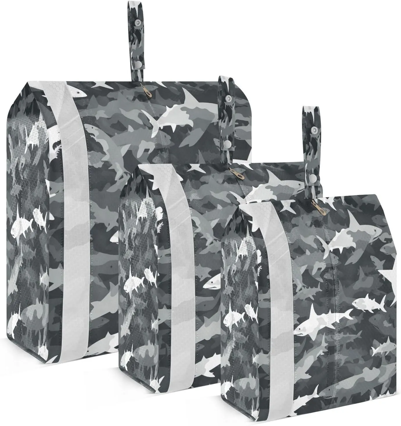 Camouflage Shark Packing Cubes for Travel 3 Set Travel Bags Organizer Luggage Packing Organizers for Travel Accessories