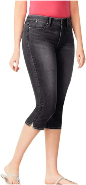 Capris Jeans for Women High Waisted Stretchy Ripped Skinny Denim Capri Jean Shorts Distressed Cropped Jeggings