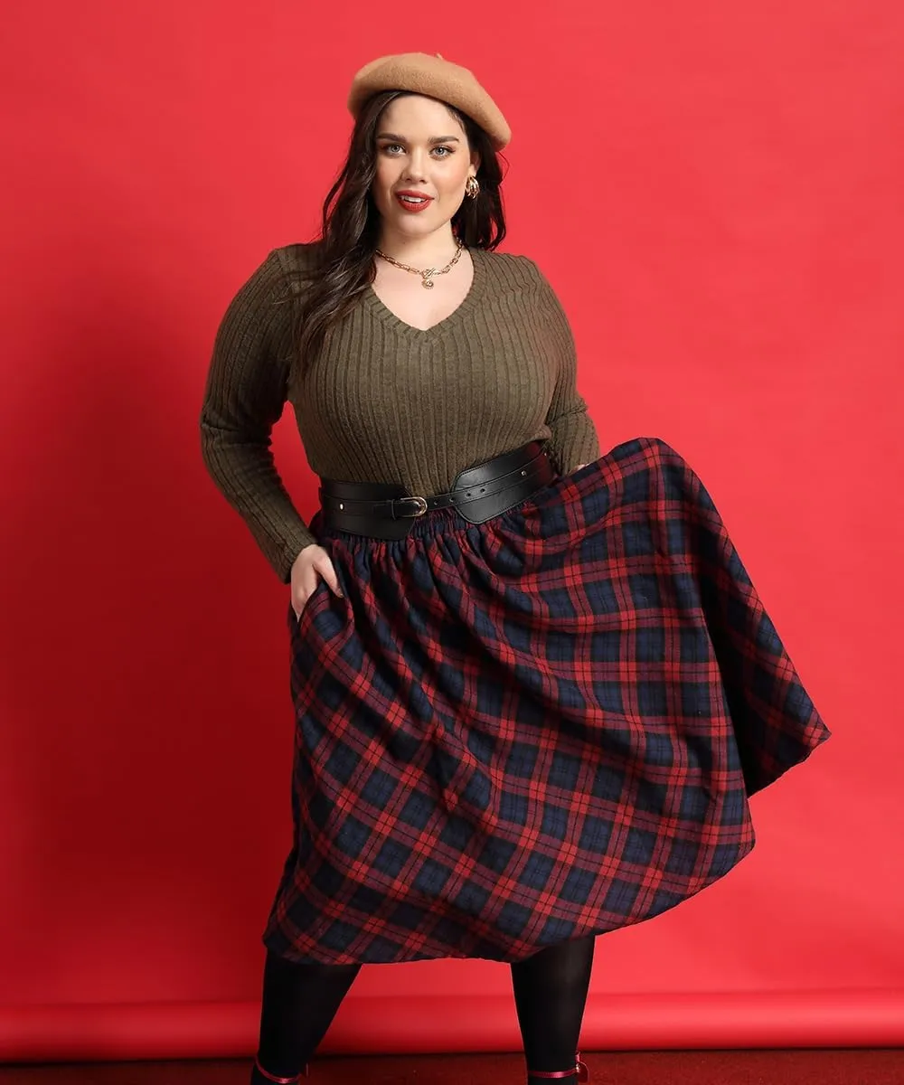 CARCOS Plus Size Midi/Mini Skirks for Women Solid/Star/Striped A Line Flowy High Waist Skirt XL-5XL