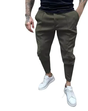 Cargo Pants for Men Outdoor Tactical Jogging Pants Slim Fit Sweatpants Elastic Waist Tapered Pants with Multi Pockets