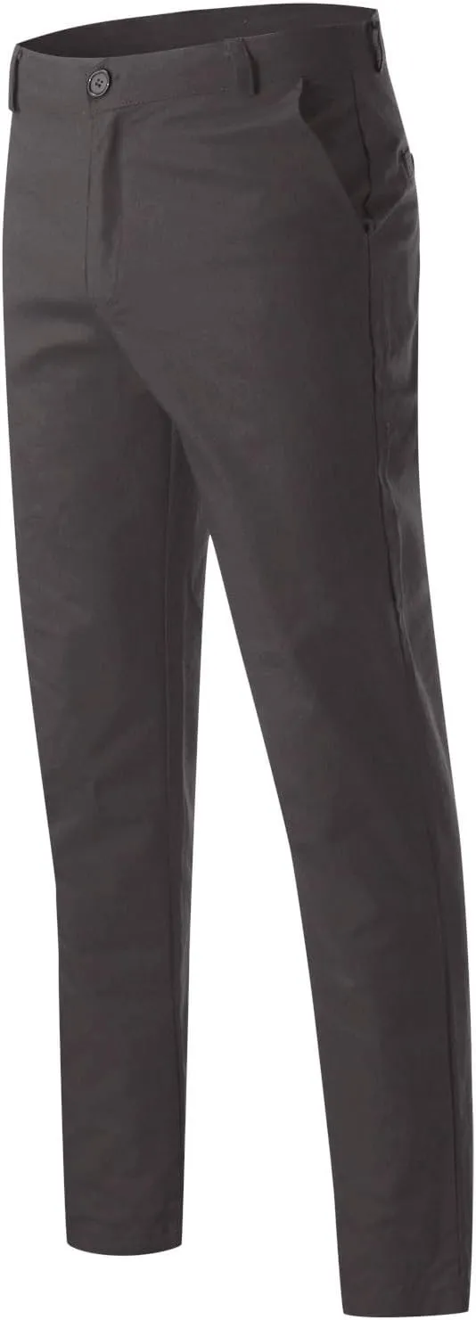 Cargo Pants for Men, Slim Fit Full Length Trousers, Casual Solid Mid Waist Pocket Fashion Workout Pants Streetwear
