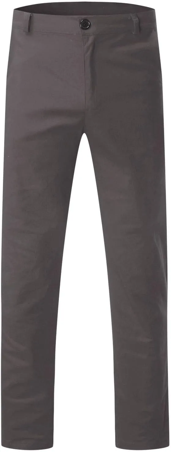Cargo Pants for Men, Slim Fit Full Length Trousers, Casual Solid Mid Waist Pocket Fashion Workout Pants Streetwear