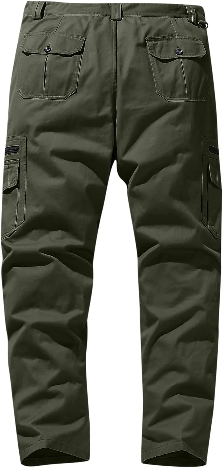 Cargo Pants for Men Slim Fit Stretch Casual Multi-Pocket Straight Sweatpants Loose Joggers Athletic Pants Outdoor