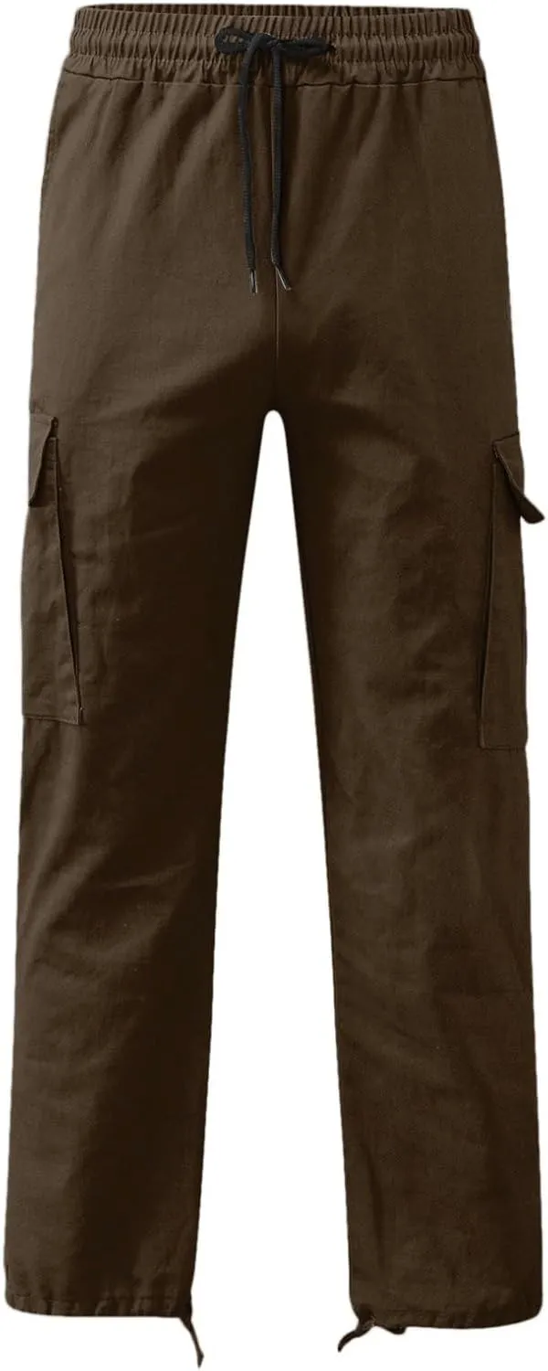 Cargo Pants for Men Straight Leg Hiking Joggers Lightweight Tactical Pant Outdoor Streetwear Trousers with Pocket