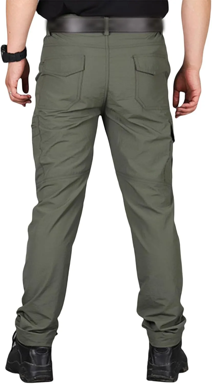 Cargo Pants for Men Waterproof Quick Dry Casual Lightweight Classic Slim Fit Pants Tactical Camping Hiking Trousers
