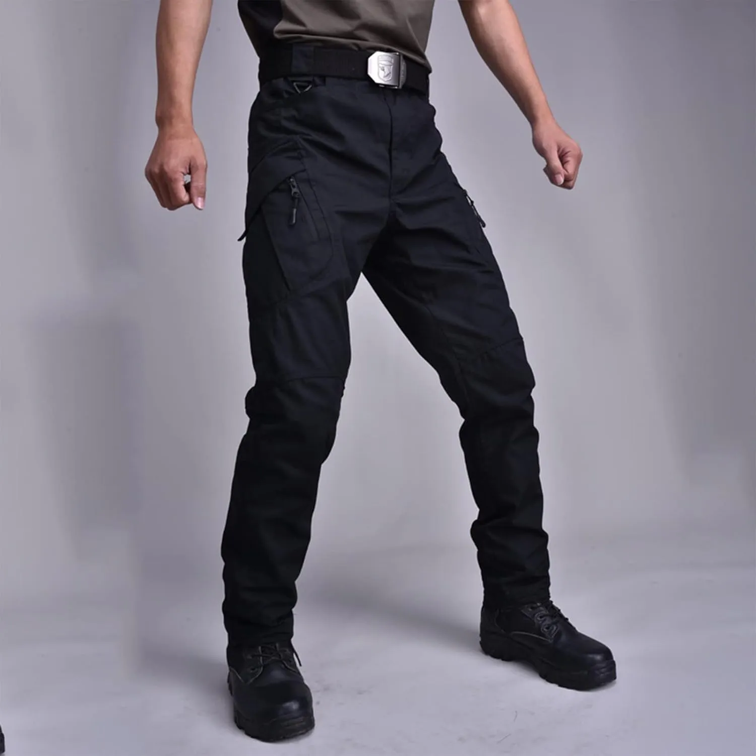Cargo Pants Men Big and Tall Multi Pockets Jogger Pants Loose Fit Ripstop Hiking Tactic Straight Leg Trousers