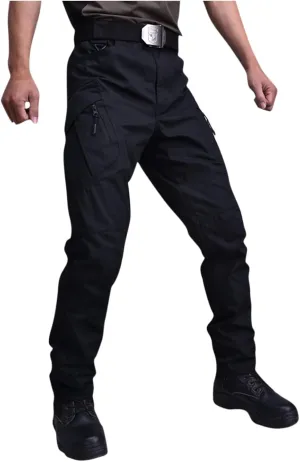 Cargo Pants Men Big and Tall Multi Pockets Jogger Pants Loose Fit Ripstop Hiking Tactic Straight Leg Trousers