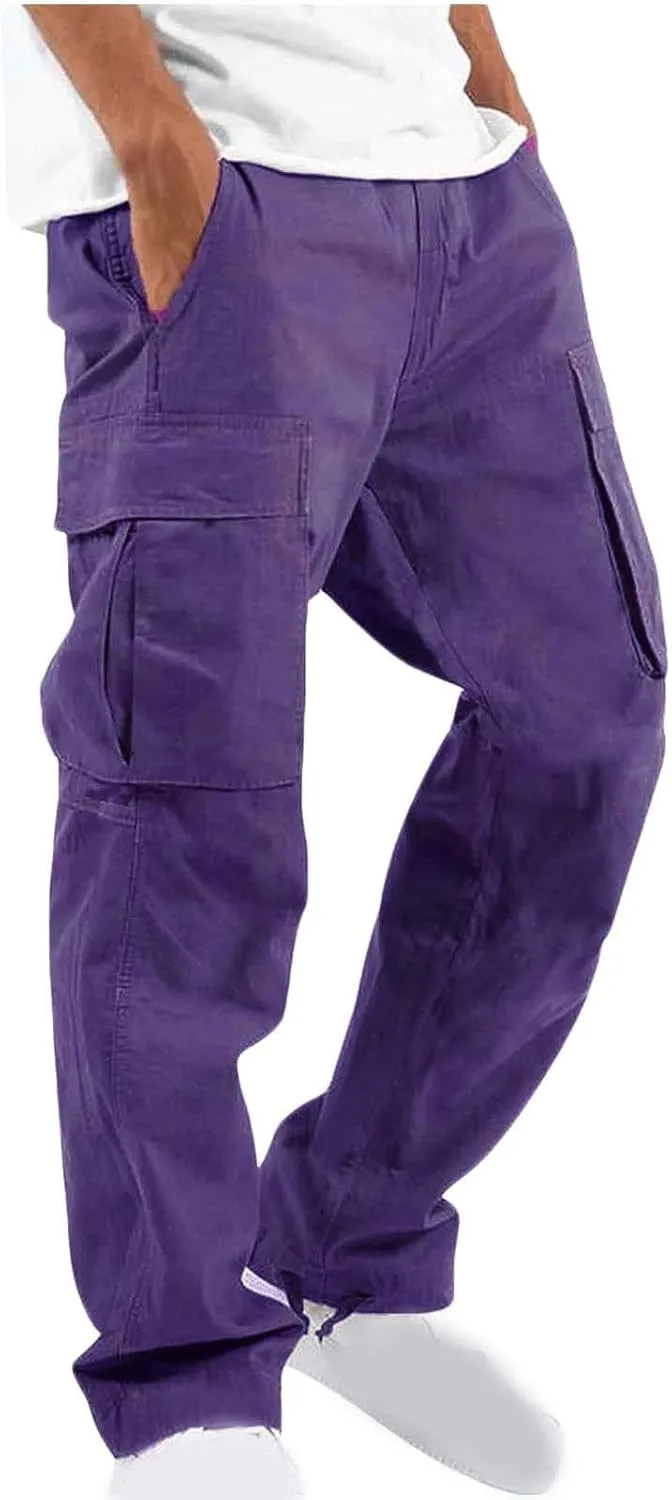 Cargo Pants Men with Multi Pockets Lightweight Outdoor Hiking Jogger Classic Fit Tactical Pant Activewear