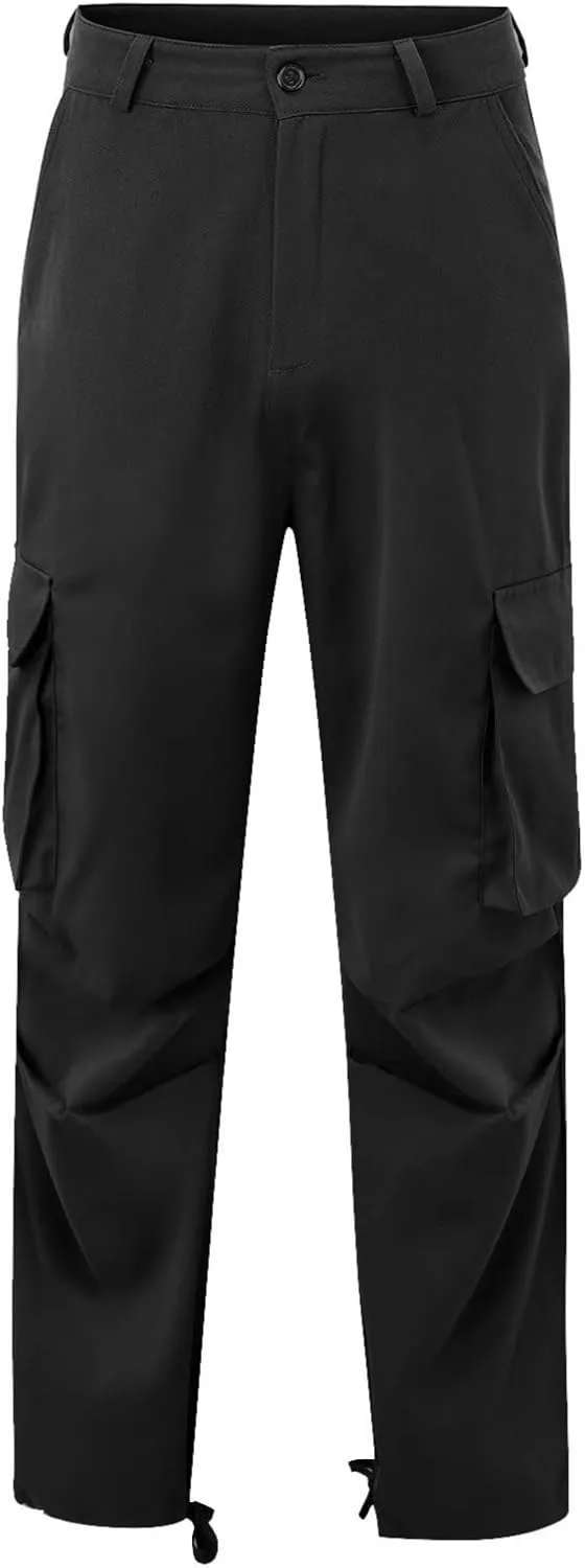 Cargo Sweatpants for Men Loose Fit Mens Joggers with Zip Pockets Mens Trousers Straight Fit Mens Cotton Dress Pants