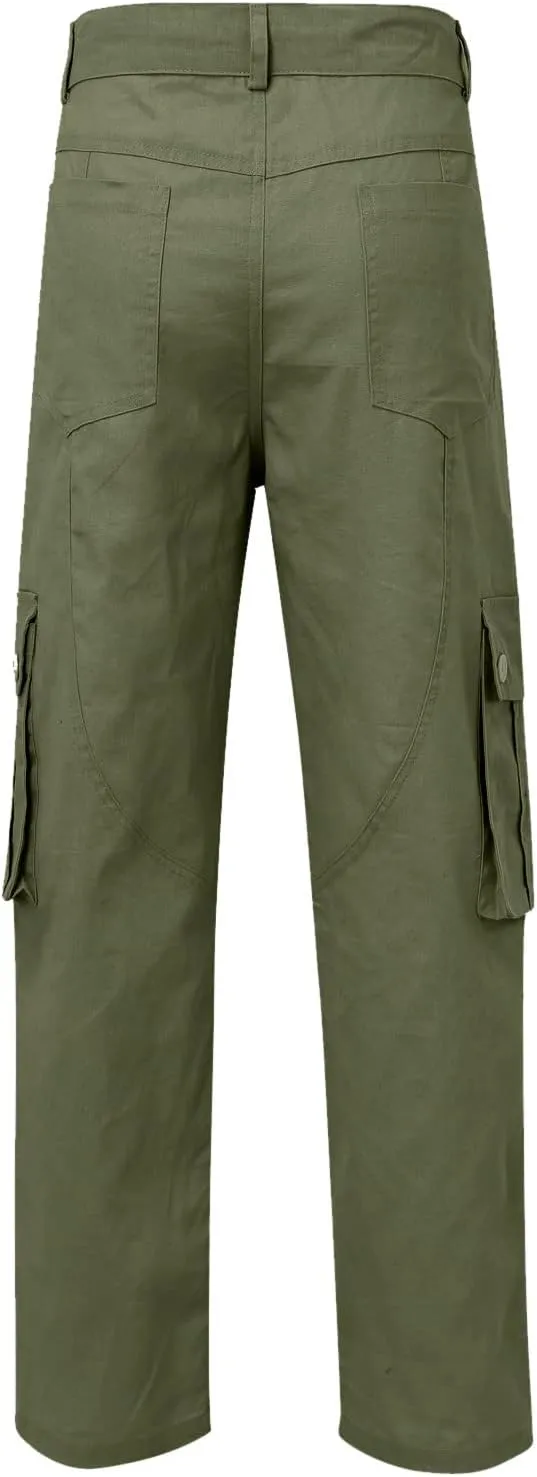 Cargo Sweatpants for Men Loose Fit Mens Joggers with Zip Pockets Mens Trousers Straight Fit Mens Cotton Dress Pants