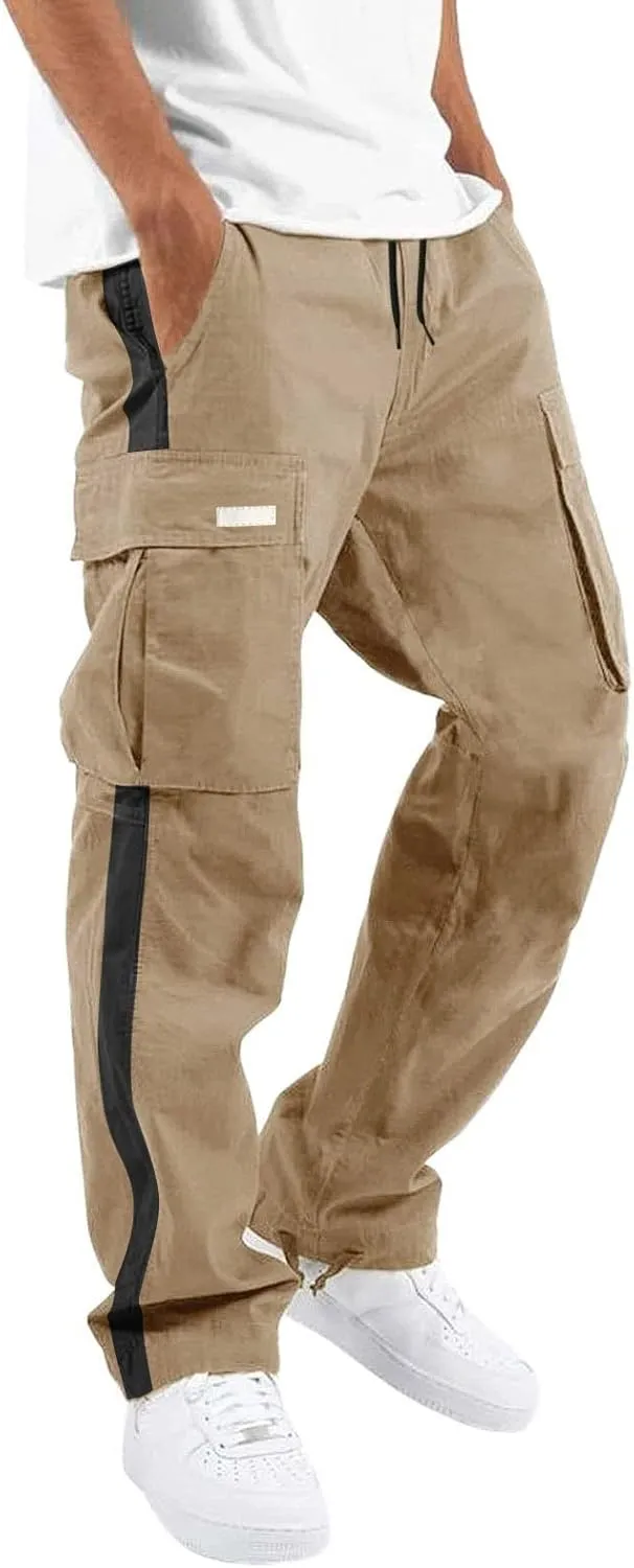 Cargo Work Pants for Men Classic Fit Lightweight Ripstop Trousers Casual Hiking Tactical Bottom Pant Multi-Pockets