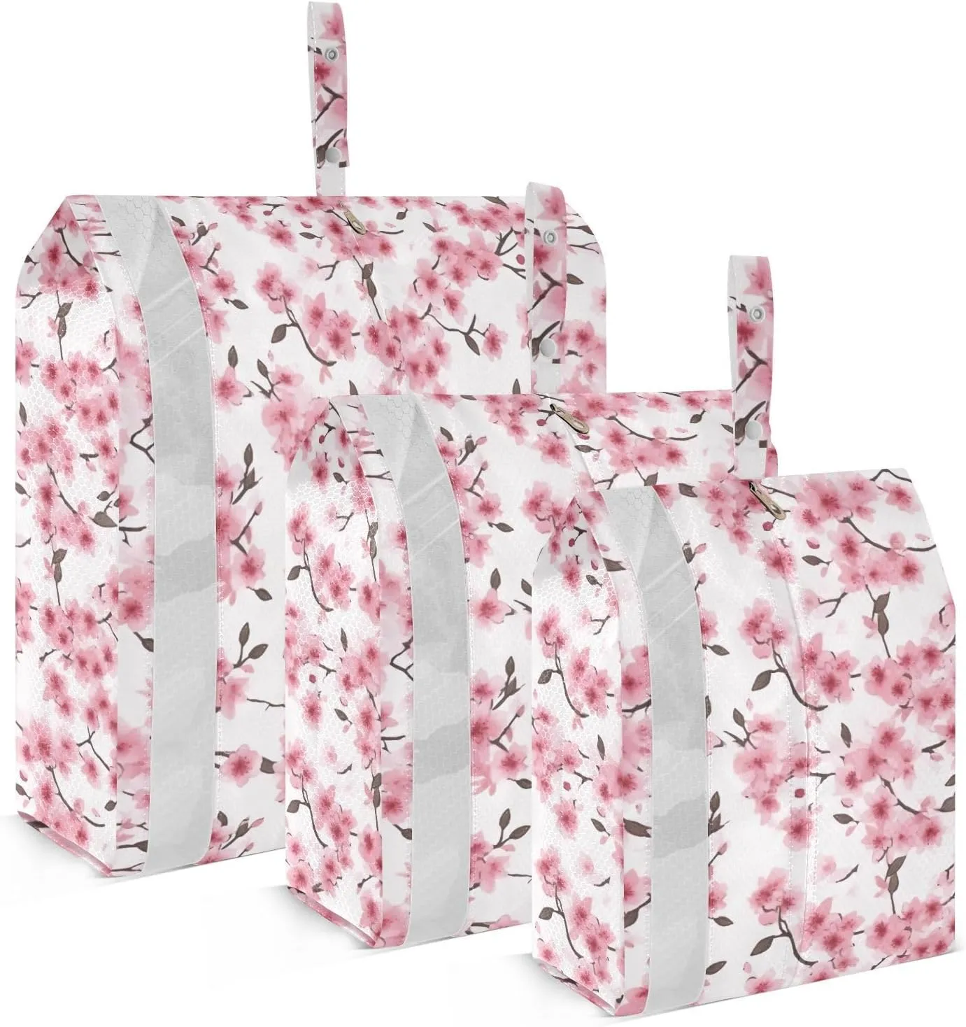 Cherry Flower Pink Packing Cubes for Travel 3 Set Compression Packing Cube Luggage Cubes for Vacation Clothes