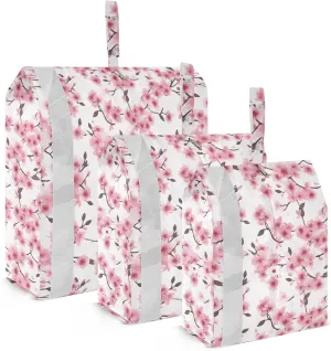 Cherry Flower Pink Packing Cubes for Travel 3 Set Compression Packing Cube Luggage Cubes for Vacation Clothes