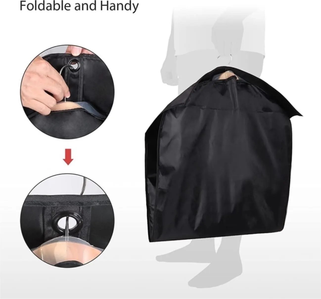 Clothes Cover 3pcs Garment Bags for Hanging Clothes 60" Dress Bags for Closet with Zipper Suit Bags