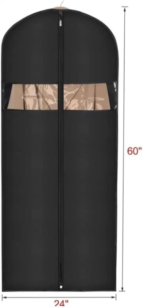 Clothes Cover 3pcs Garment Bags for Hanging Clothes 60" Dress Bags for Closet with Zipper Suit Bags